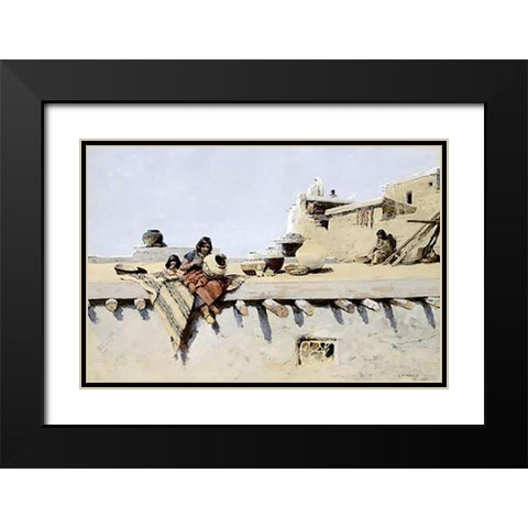 Painting Pots Black Modern Wood Framed Art Print with Double Matting by Farny, Henry
