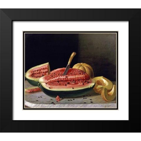 Ripe Melons Black Modern Wood Framed Art Print with Double Matting by Francis, John F.
