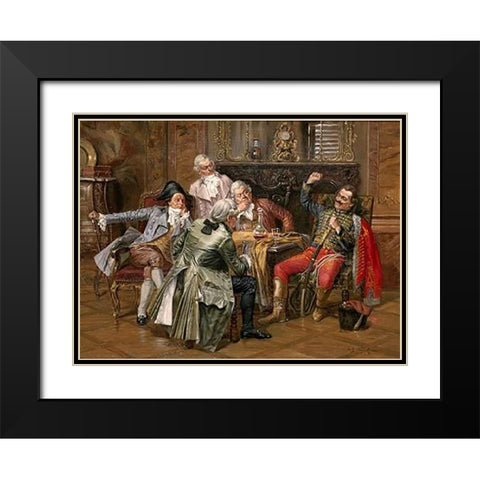 A Good Story Black Modern Wood Framed Art Print with Double Matting by Franke, Albert Joseph
