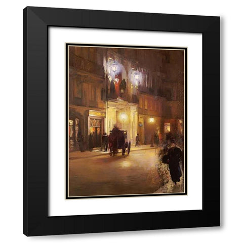 Les Folies Bergeres Black Modern Wood Framed Art Print with Double Matting by French School