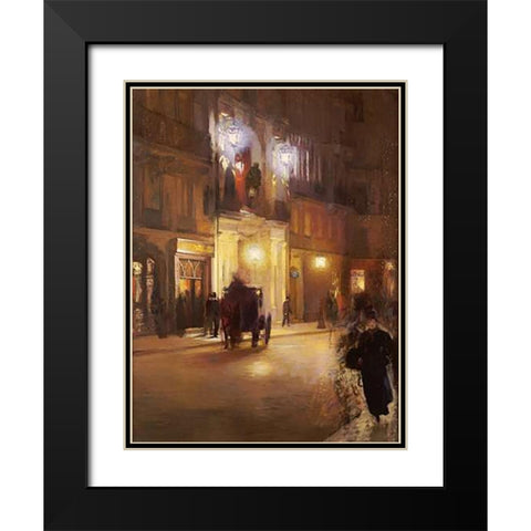 Les Folies Bergeres Black Modern Wood Framed Art Print with Double Matting by French School
