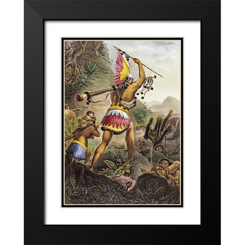 The Signal For The Retreat Black Modern Wood Framed Art Print with Double Matting by Freres, Firmin Didot