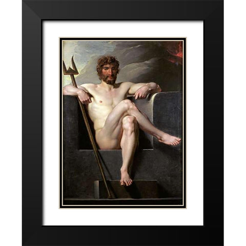 Vintageeidon Enthroned Black Modern Wood Framed Art Print with Double Matting by Fuger, Friedrich Heinrich