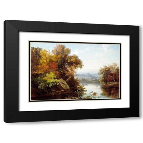 Indian Summer Black Modern Wood Framed Art Print with Double Matting by Gignoux, Francois Regis