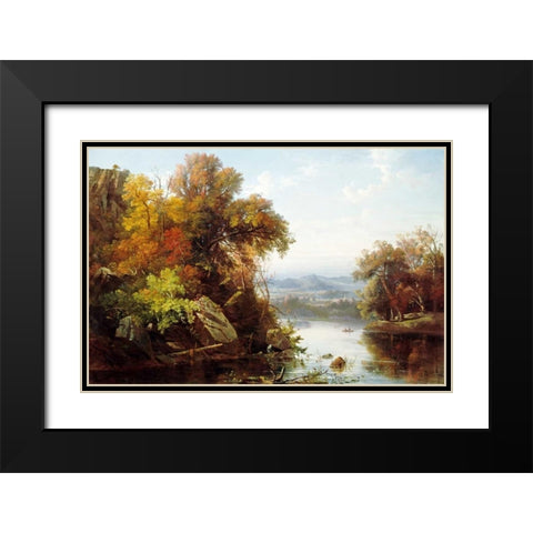 Indian Summer Black Modern Wood Framed Art Print with Double Matting by Gignoux, Francois Regis