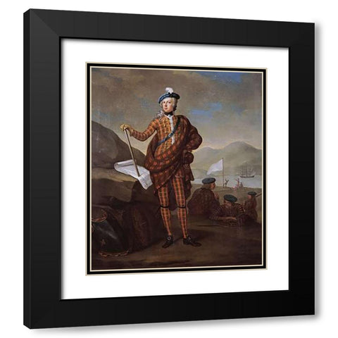 Prince Charles Edward Stewart Black Modern Wood Framed Art Print with Double Matting by Gill, E.