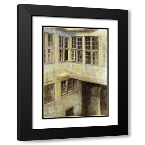 The Courtyard at 30 Strandgade Black Modern Wood Framed Art Print with Double Matting by Hammershoi, Vilhelm