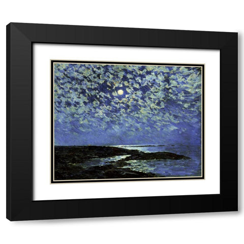 Moonlight, Isle of Shoals Black Modern Wood Framed Art Print with Double Matting by Hassam, Childe