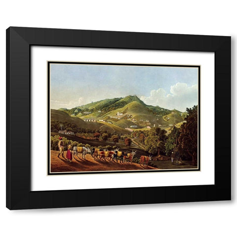 Views In India Black Modern Wood Framed Art Print with Double Matting by Havell, Richard