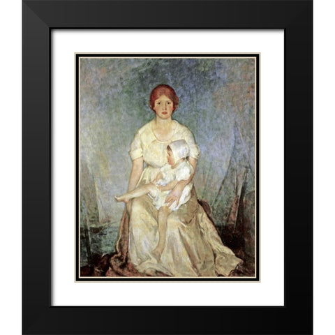 Motherhood Triumphant Black Modern Wood Framed Art Print with Double Matting by Hawthorne, Charles Webster