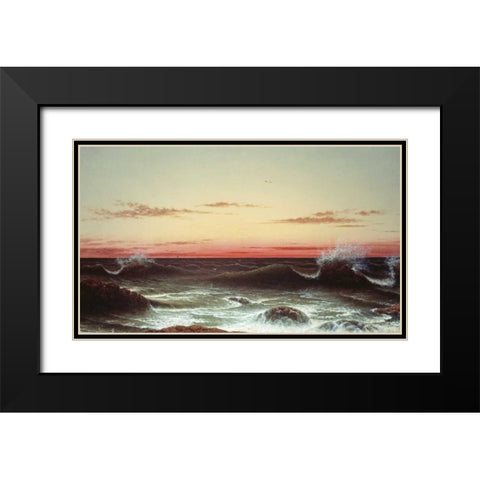 Sunset Black Modern Wood Framed Art Print with Double Matting by Heade, Martin Johnson