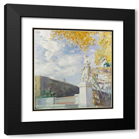 A Statue of Venus In The Garden of Versailles Black Modern Wood Framed Art Print with Double Matting by Helleu, Paul Cesar