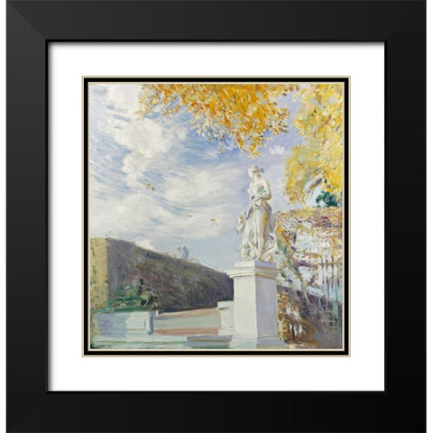 A Statue of Venus In The Garden of Versailles Black Modern Wood Framed Art Print with Double Matting by Helleu, Paul Cesar