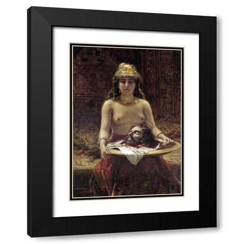 Salome Black Modern Wood Framed Art Print with Double Matting by Herbo, Leon