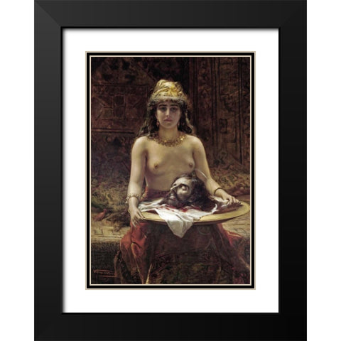 Salome Black Modern Wood Framed Art Print with Double Matting by Herbo, Leon