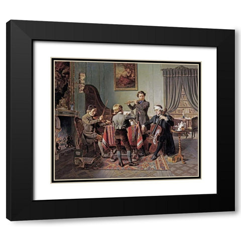The Quartet Black Modern Wood Framed Art Print with Double Matting by Hiddemann, Friedrich-Peter