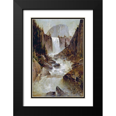 Vernal Falls, Yosemite Black Modern Wood Framed Art Print with Double Matting by Hill, Thomas