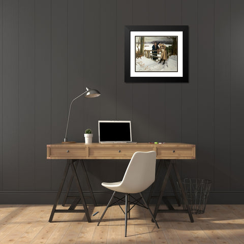The Lovers Vows Black Modern Wood Framed Art Print with Double Matting by Holyoake, William