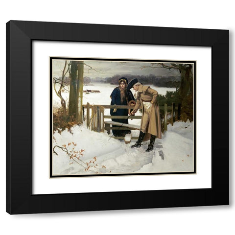 The Lovers Vows Black Modern Wood Framed Art Print with Double Matting by Holyoake, William