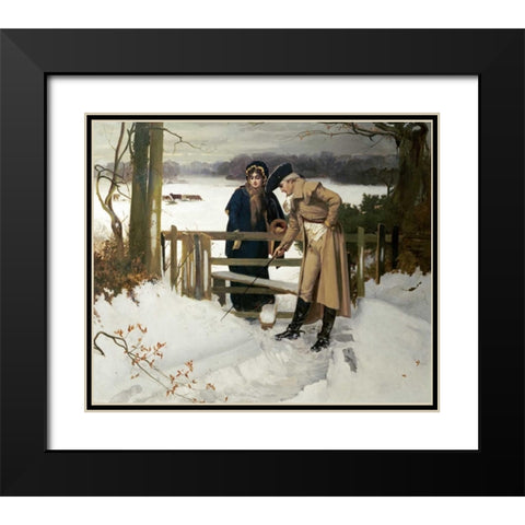 The Lovers Vows Black Modern Wood Framed Art Print with Double Matting by Holyoake, William
