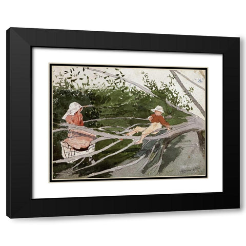 Out on a Limb Black Modern Wood Framed Art Print with Double Matting by Homer, Winslow