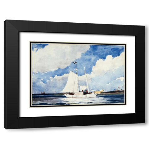 Fishing Schooner, Nassau Black Modern Wood Framed Art Print with Double Matting by Homer, Winslow