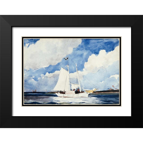 Fishing Schooner, Nassau Black Modern Wood Framed Art Print with Double Matting by Homer, Winslow