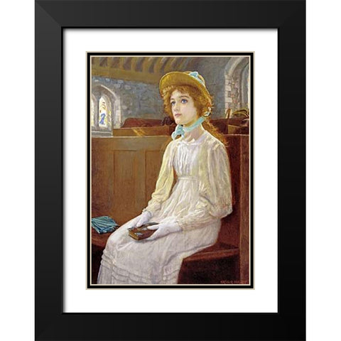 Faith Black Modern Wood Framed Art Print with Double Matting by Hughes, Arthur