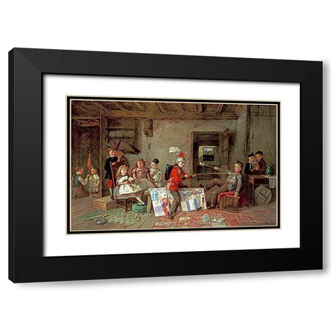 Ivanhoe Black Modern Wood Framed Art Print with Double Matting by Hunt, Charles