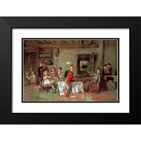 Ivanhoe Black Modern Wood Framed Art Print with Double Matting by Hunt, Charles