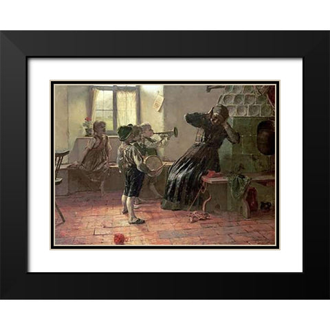 The Concert Black Modern Wood Framed Art Print with Double Matting by Jakobides, Georg