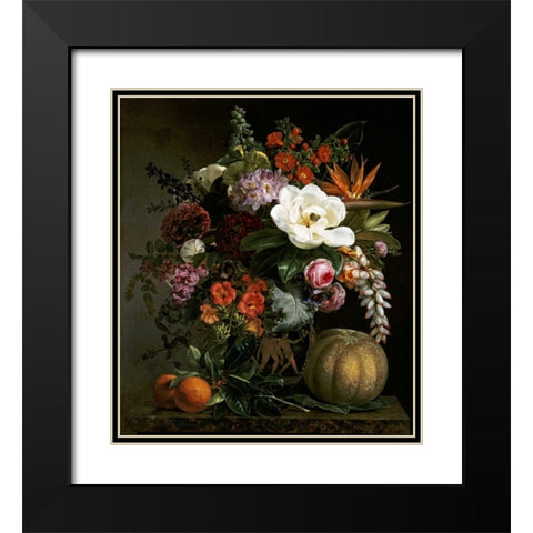 Still Life in a Greek Vase Black Modern Wood Framed Art Print with Double Matting by Jensen, Johan Laurents