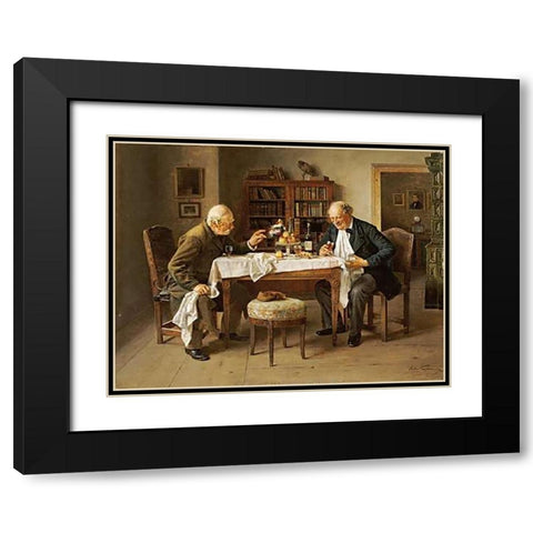 War Time Reminiscences Black Modern Wood Framed Art Print with Double Matting by Kaufman, Isidor