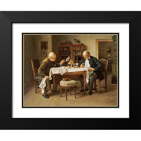 War Time Reminiscences Black Modern Wood Framed Art Print with Double Matting by Kaufman, Isidor