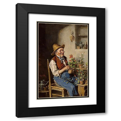 The Gardener Black Modern Wood Framed Art Print with Double Matting by Kern, Herman