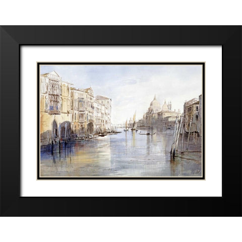 The Grand Canal, With Santa Maria Della Salute, Venice, Italy Black Modern Wood Framed Art Print with Double Matting by Lear, Edward