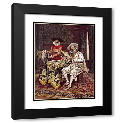 The Connoisseurs Black Modern Wood Framed Art Print with Double Matting by Lesrel, Adolphe Alexander