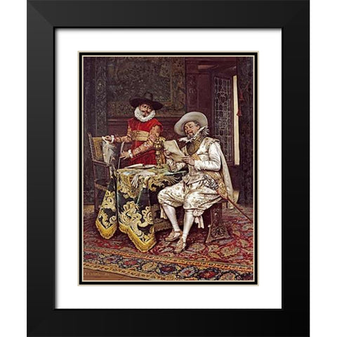 The Connoisseurs Black Modern Wood Framed Art Print with Double Matting by Lesrel, Adolphe Alexander