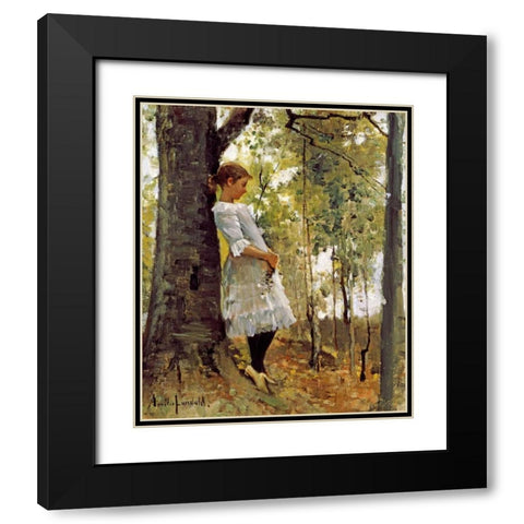 In The Woods Black Modern Wood Framed Art Print with Double Matting by Lundahl, Amelie