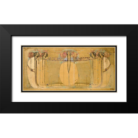 The May Queen Black Modern Wood Framed Art Print with Double Matting by Mackintosh, Margaret Macdonald