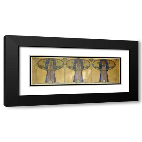 Design For a Decorative Frieze Black Modern Wood Framed Art Print with Double Matting by MacNair, Frances MacDonald