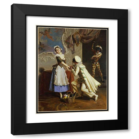 The ProVintageal Black Modern Wood Framed Art Print with Double Matting by Mantegazza, Giacomo
