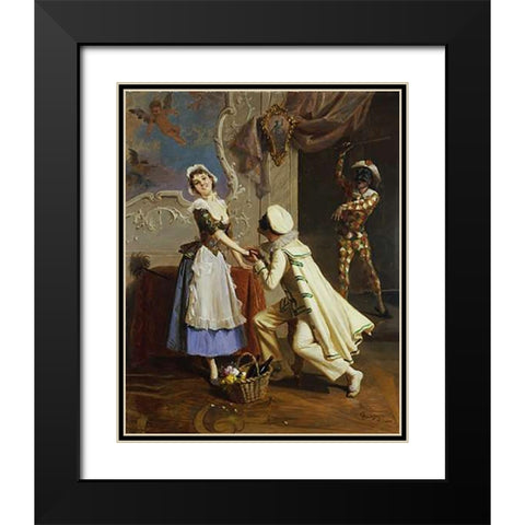 The ProVintageal Black Modern Wood Framed Art Print with Double Matting by Mantegazza, Giacomo
