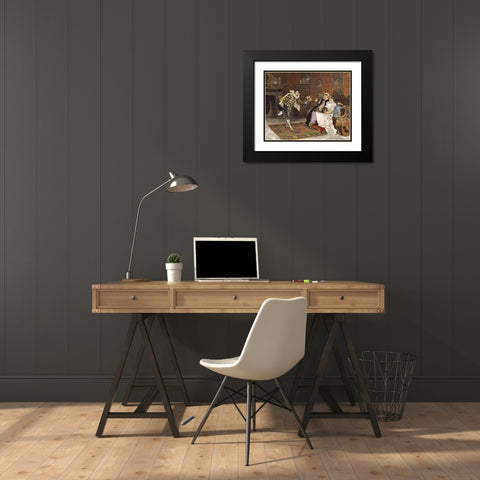 The Suitor Black Modern Wood Framed Art Print with Double Matting by Mariani, Cesare