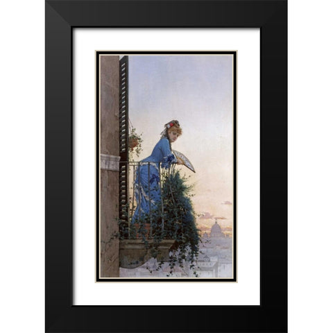 An Elegant Beauty Black Modern Wood Framed Art Print with Double Matting by Martens, Willem Johann