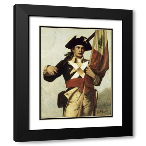 Soldier of The Revolution Black Modern Wood Framed Art Print with Double Matting by Maynard, George Willoughby