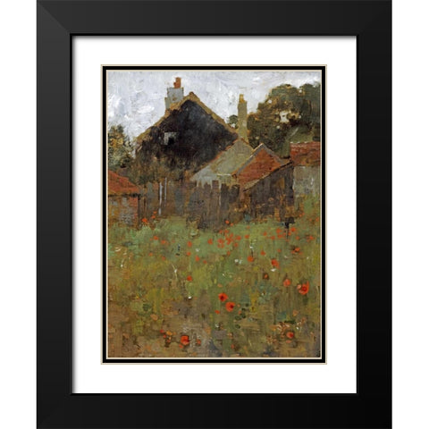 The Poppy Field Black Modern Wood Framed Art Print with Double Matting by Metcalf, Willard Leory