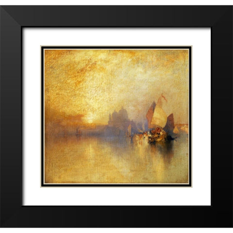 Opalescent Venice Black Modern Wood Framed Art Print with Double Matting by Moran, Thomas
