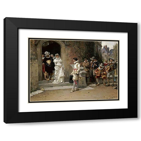 After The Wedding Black Modern Wood Framed Art Print with Double Matting by Moreau, Adrien