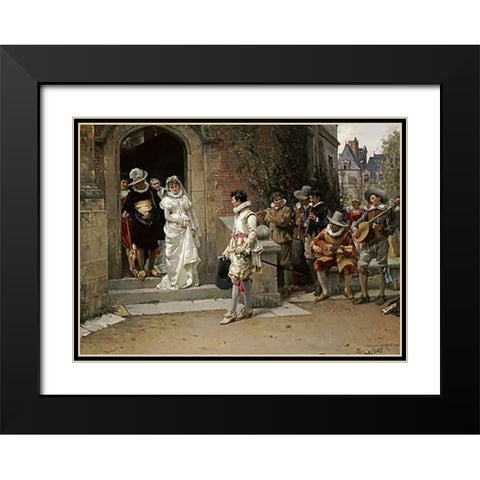 After The Wedding Black Modern Wood Framed Art Print with Double Matting by Moreau, Adrien